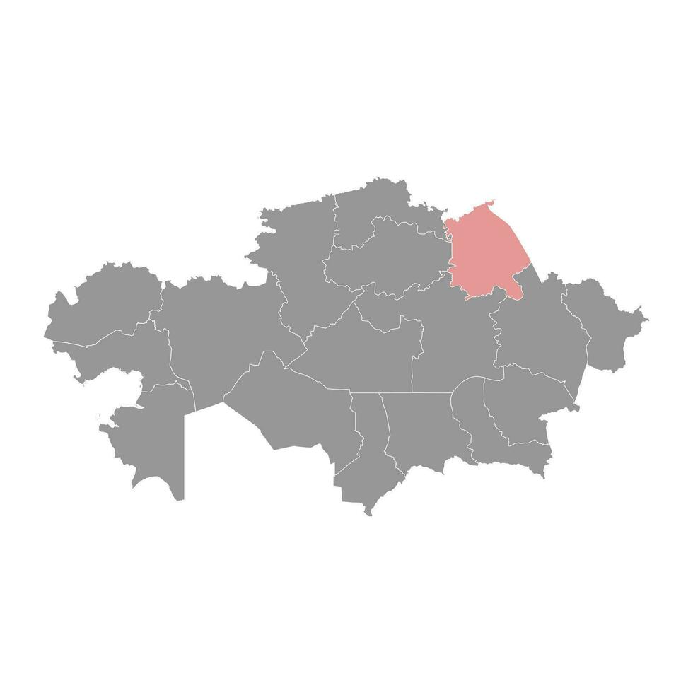 pavlodar Région carte, administratif division de kazakhstan. vecteur illustration.