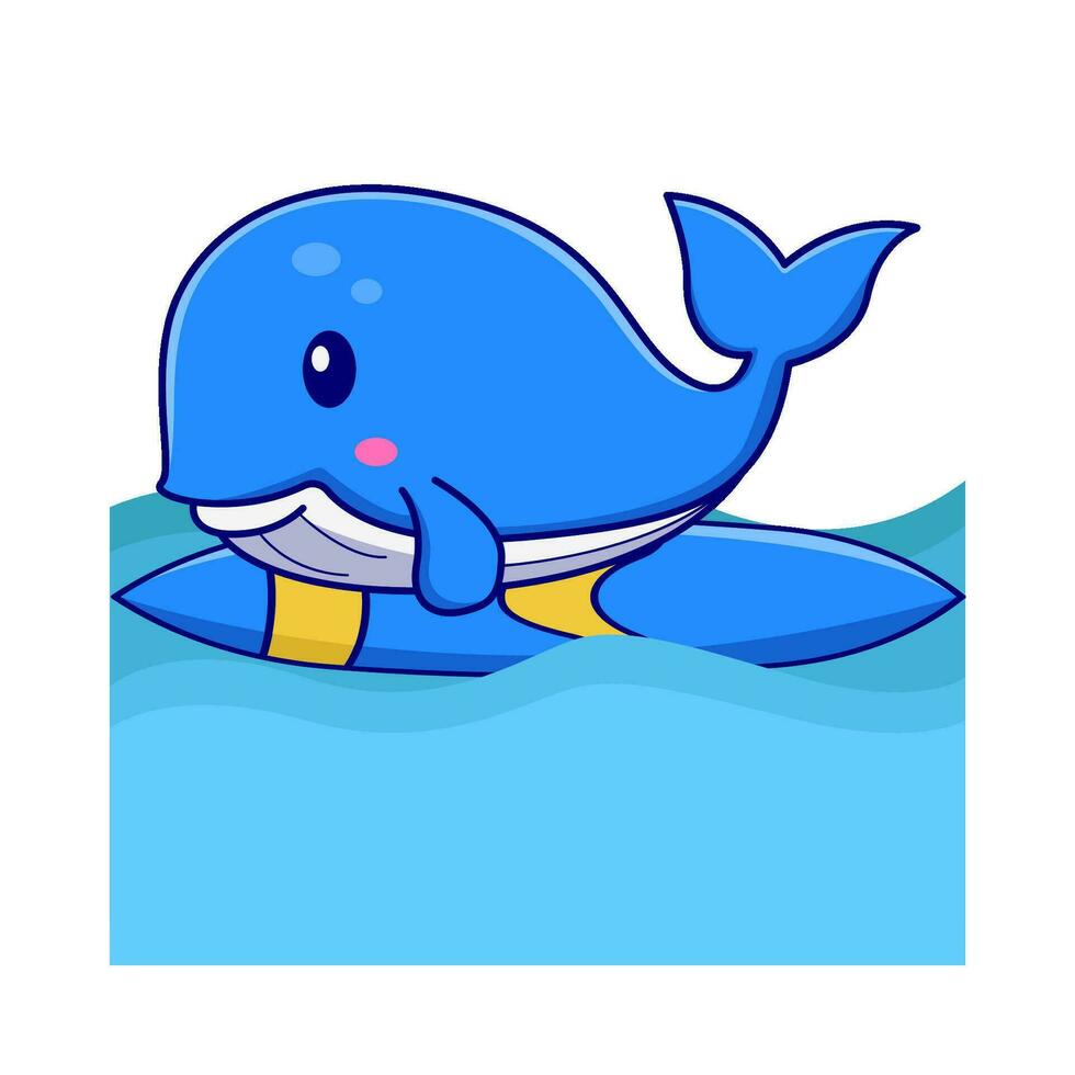 baleine en jouant surfant planche dans nager bassin illustration vecteur