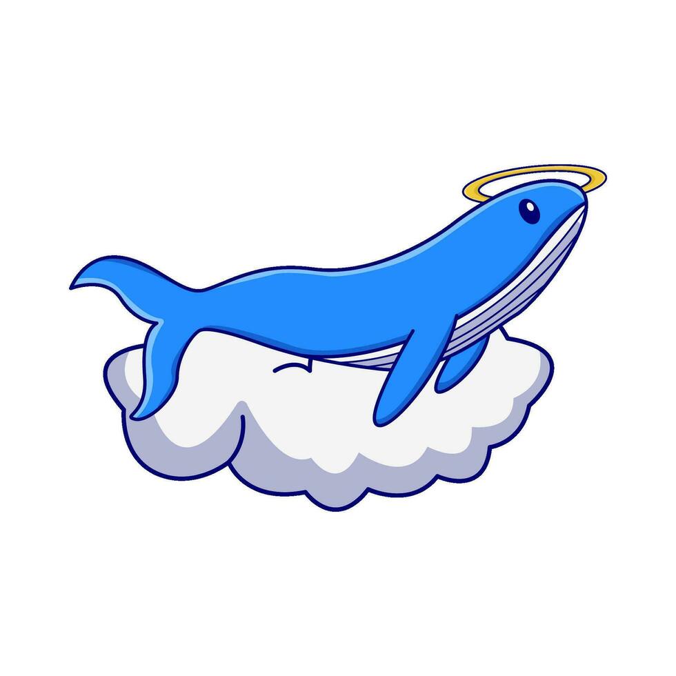 baleine ange dans nuage illustration vecteur