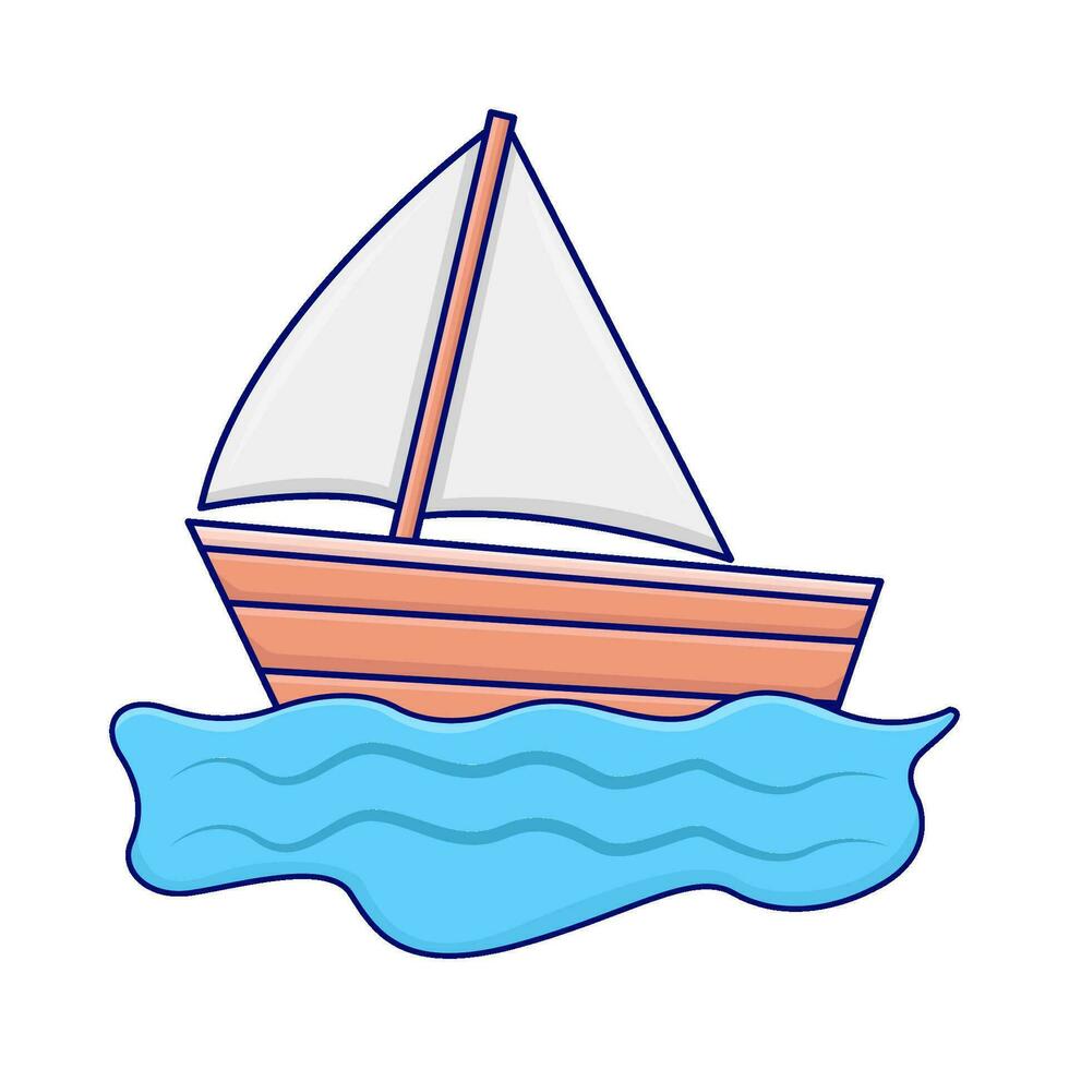 bateau dans océan illustration vecteur