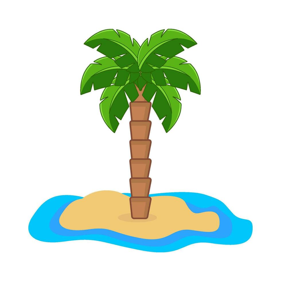 paume arbre dans plage illustration vecteur