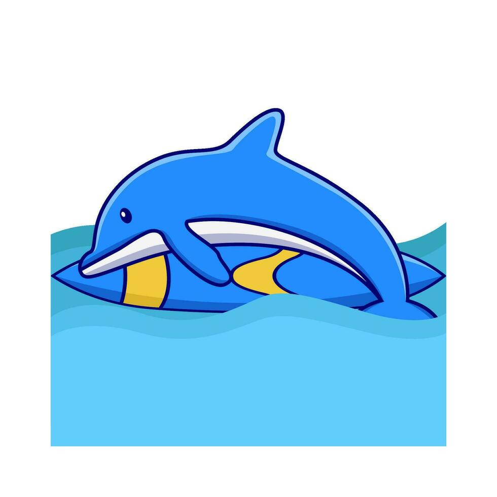 baleine en jouant surfant planche dans nager bassin illustration vecteur