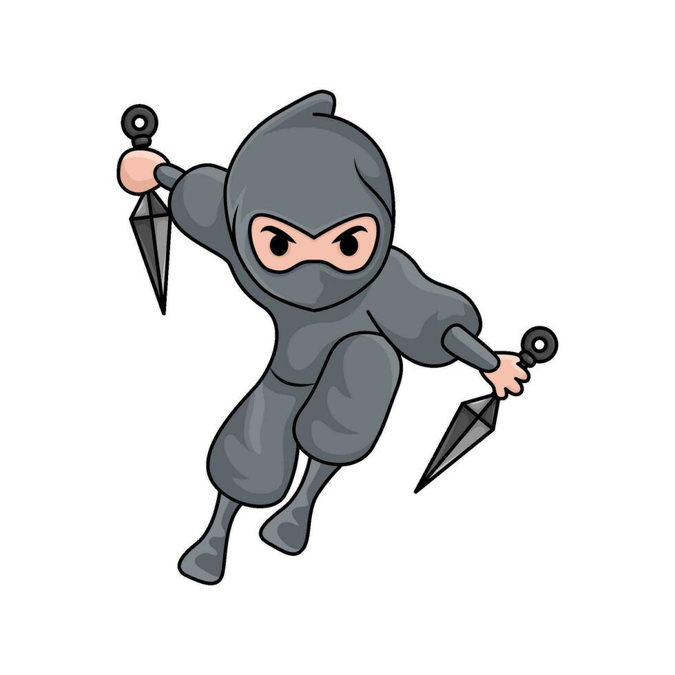 kunai dans main ninja illustration vecteur