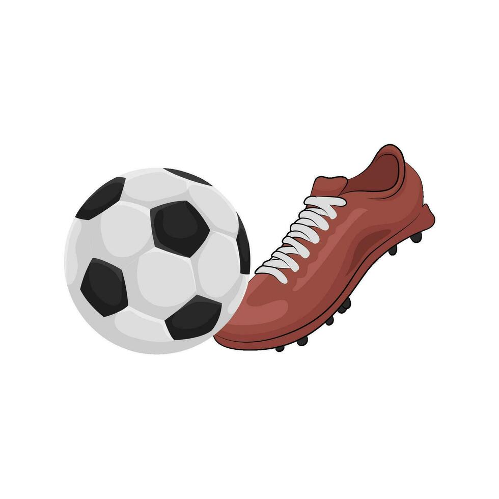 football Balle avec futsal des chaussures illustration vecteur