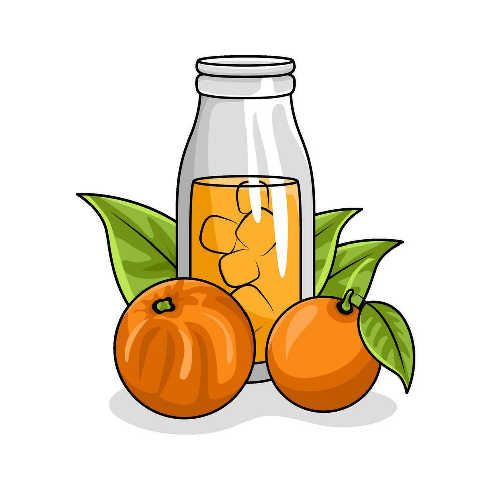 jus Orange avec Orange fruit illustration vecteur