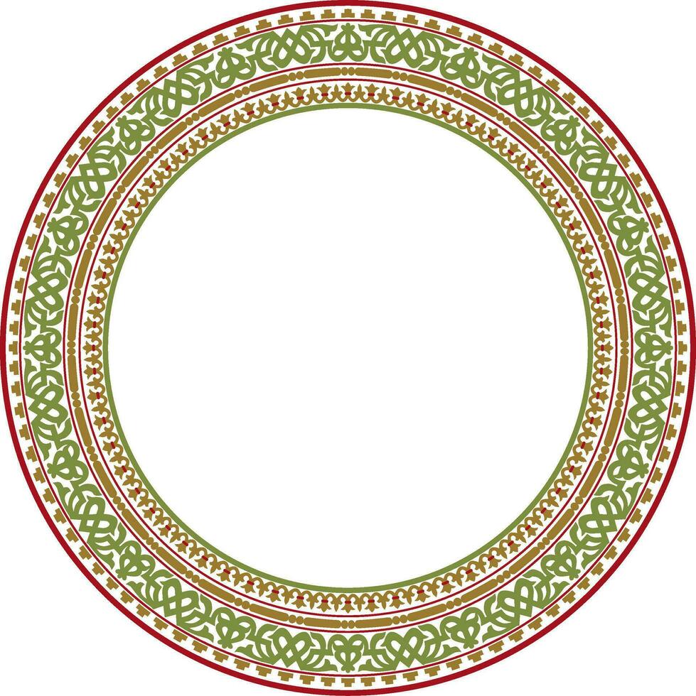 vecteur rond coloré sans couture classique byzantin ornement. infini cercle, frontière, Cadre ancien Grèce, est romain Empire. décoration de le russe orthodoxe église