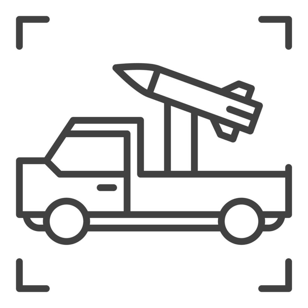 fusée un camion vecteur concept mince ligne icône ou signe