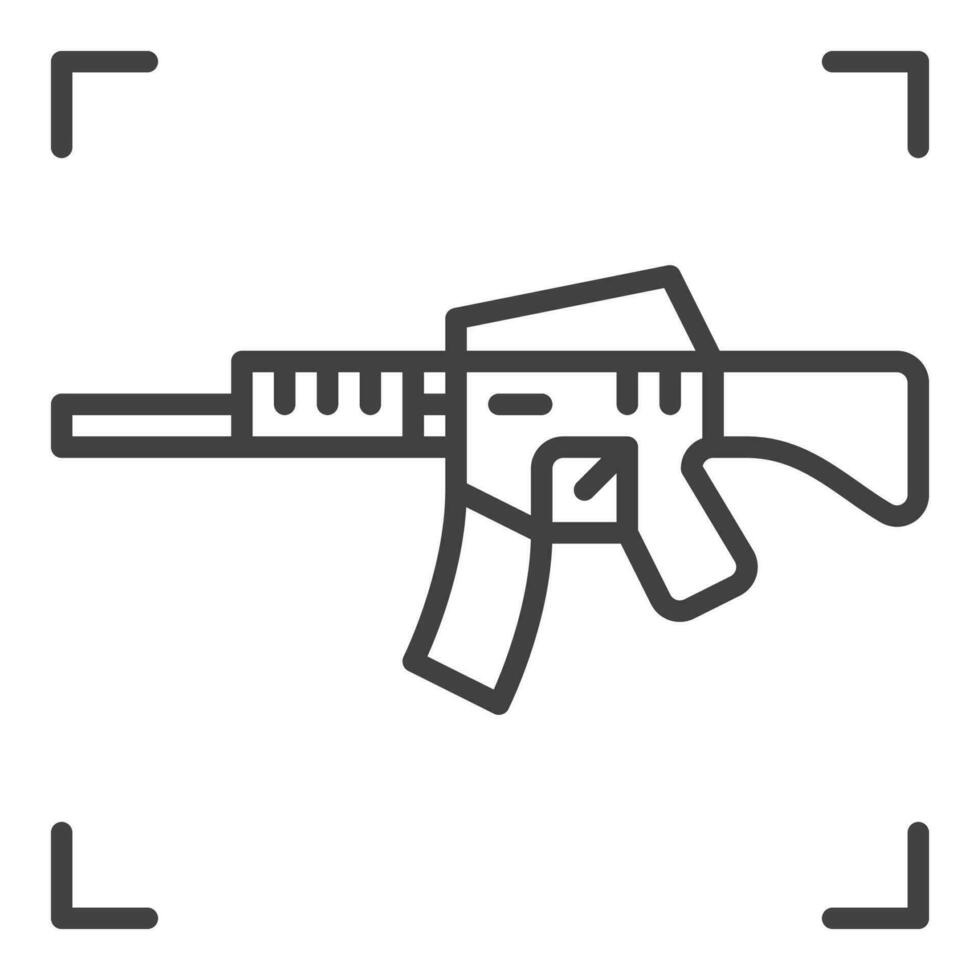 automatique fusil vecteur concept ligne icône - agression fusil signe