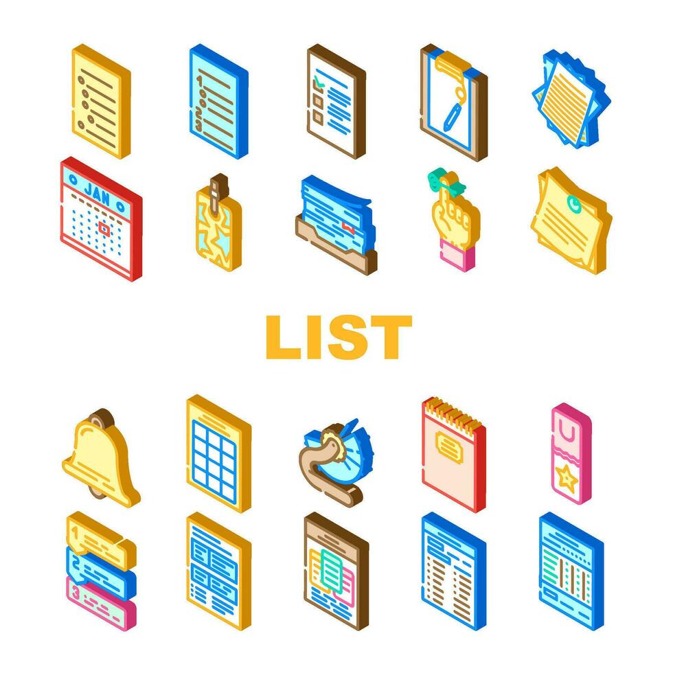 liste liste de contrôle document vérifier Icônes ensemble vecteur