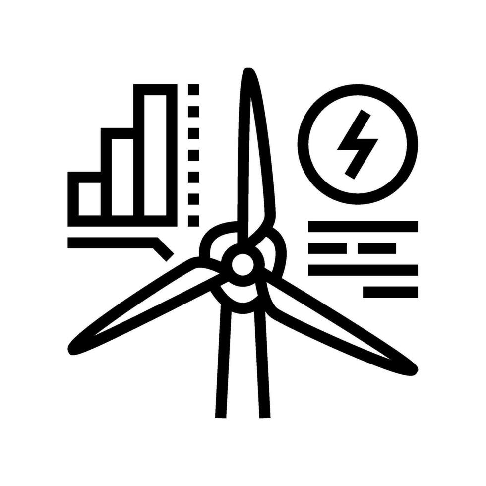 énergie Efficacité vent turbine ligne icône vecteur illustration