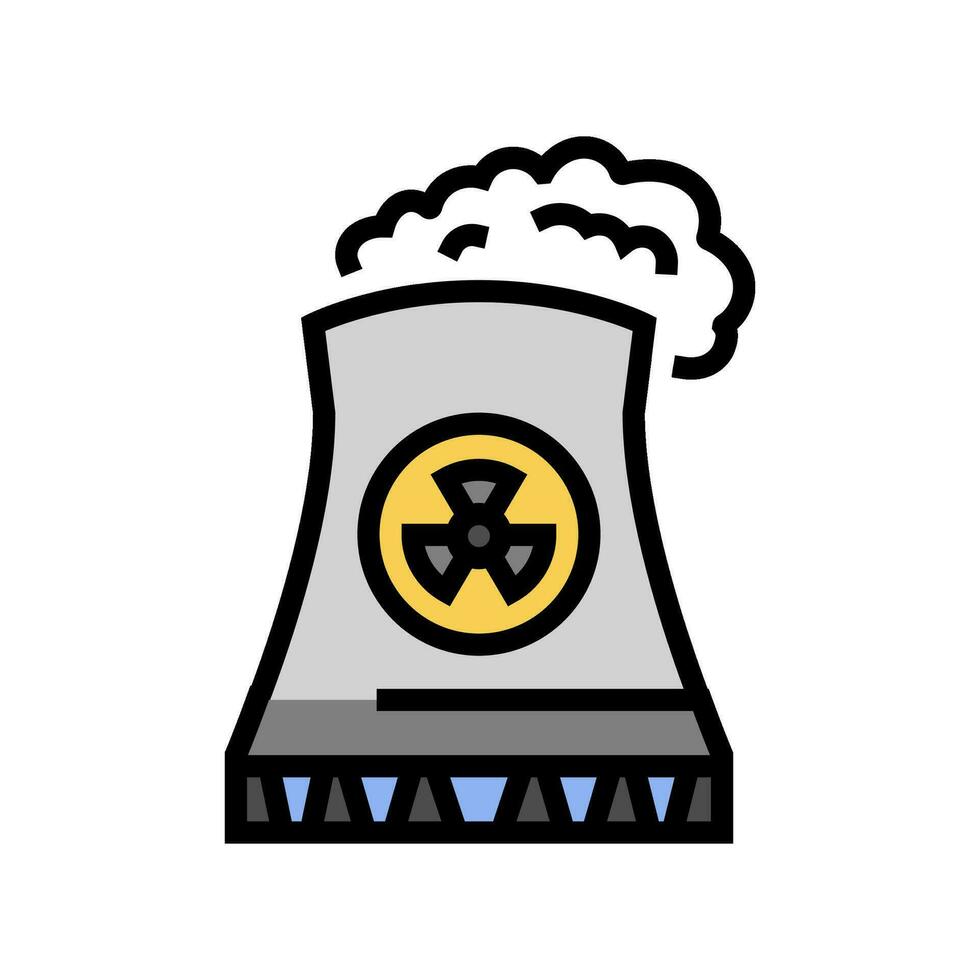 refroidissement la tour nucléaire énergie Couleur icône vecteur illustration