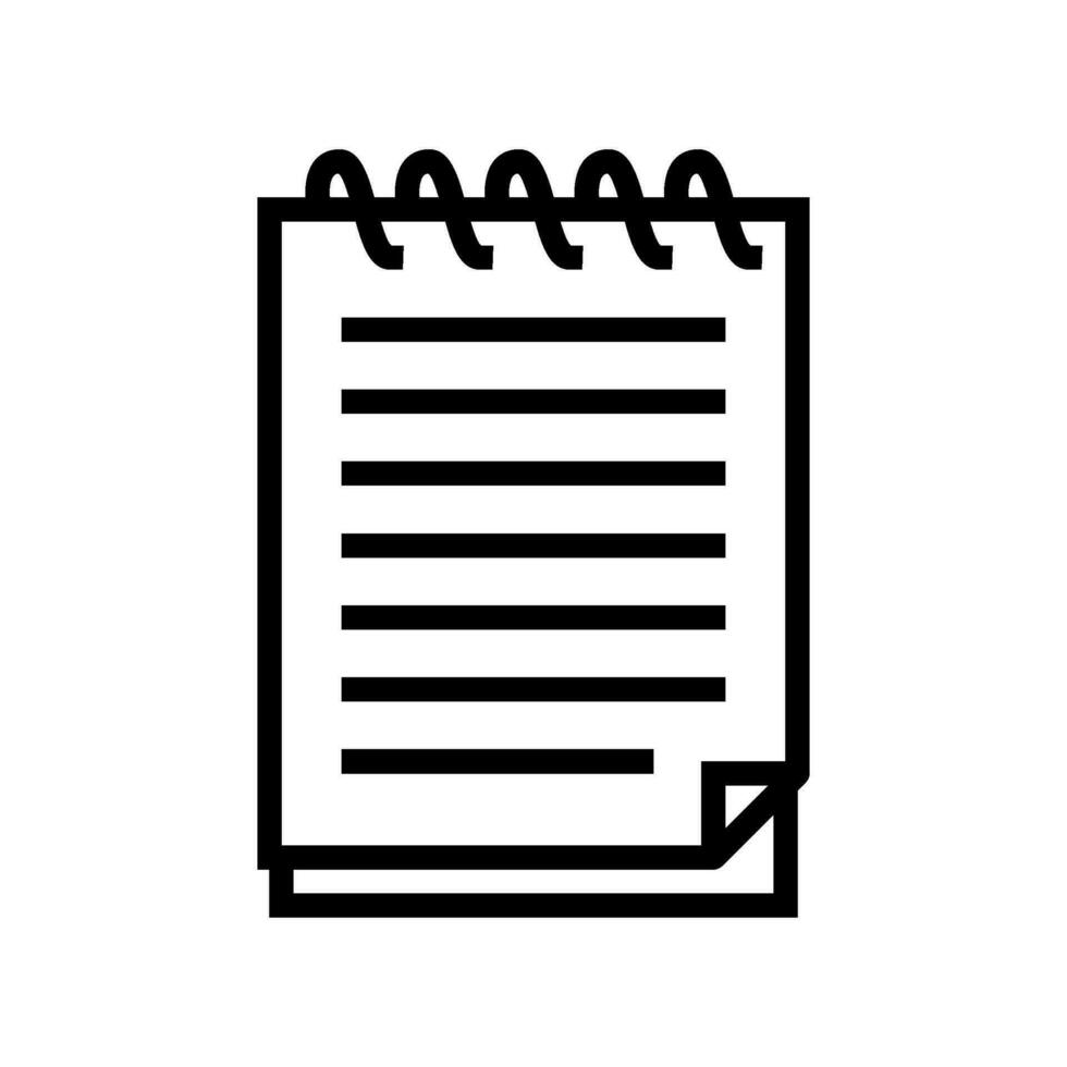 spirale bloc-notes liste ligne icône vecteur illustration