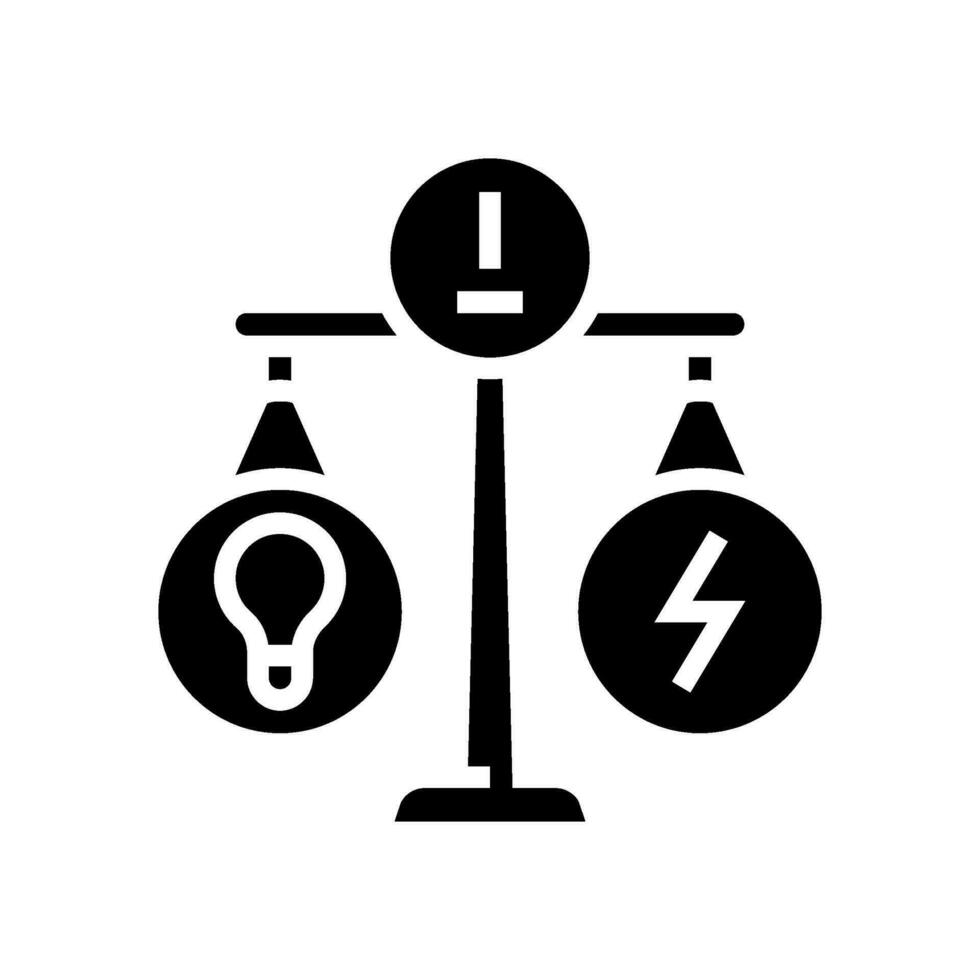 la grille équilibrage énergie glyphe icône vecteur illustration