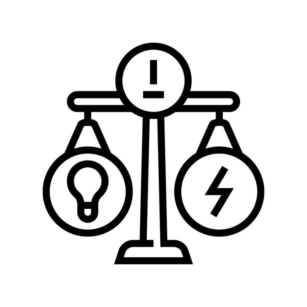 la grille équilibrage énergie ligne icône vecteur illustration