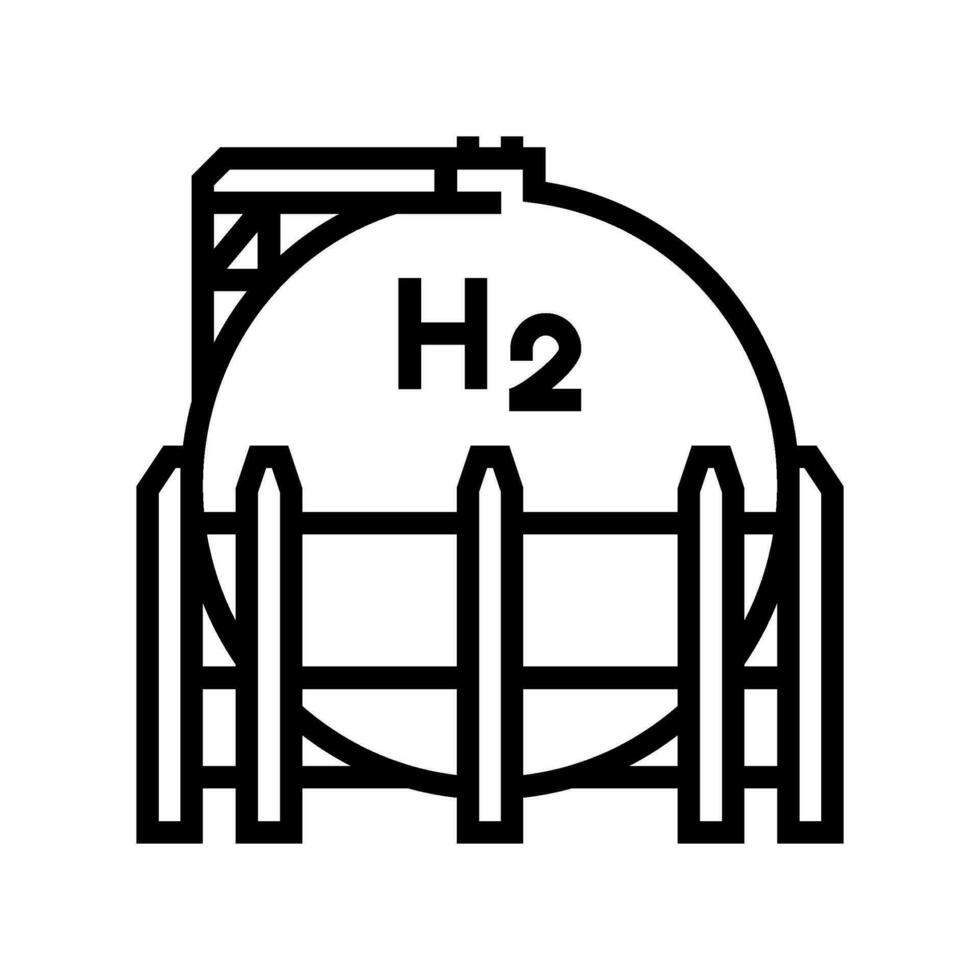hydrogène réservoirs énergie ligne icône vecteur illustration