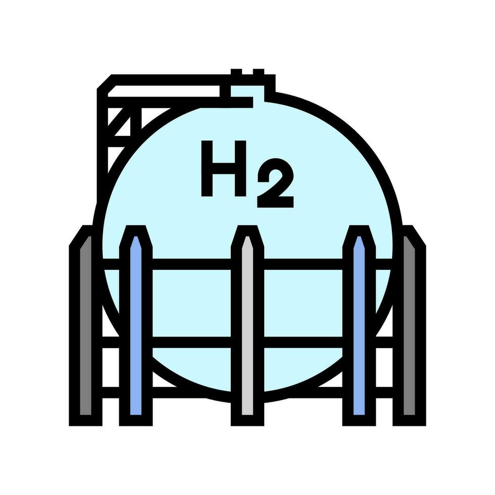 hydrogène réservoirs énergie Couleur icône vecteur illustration