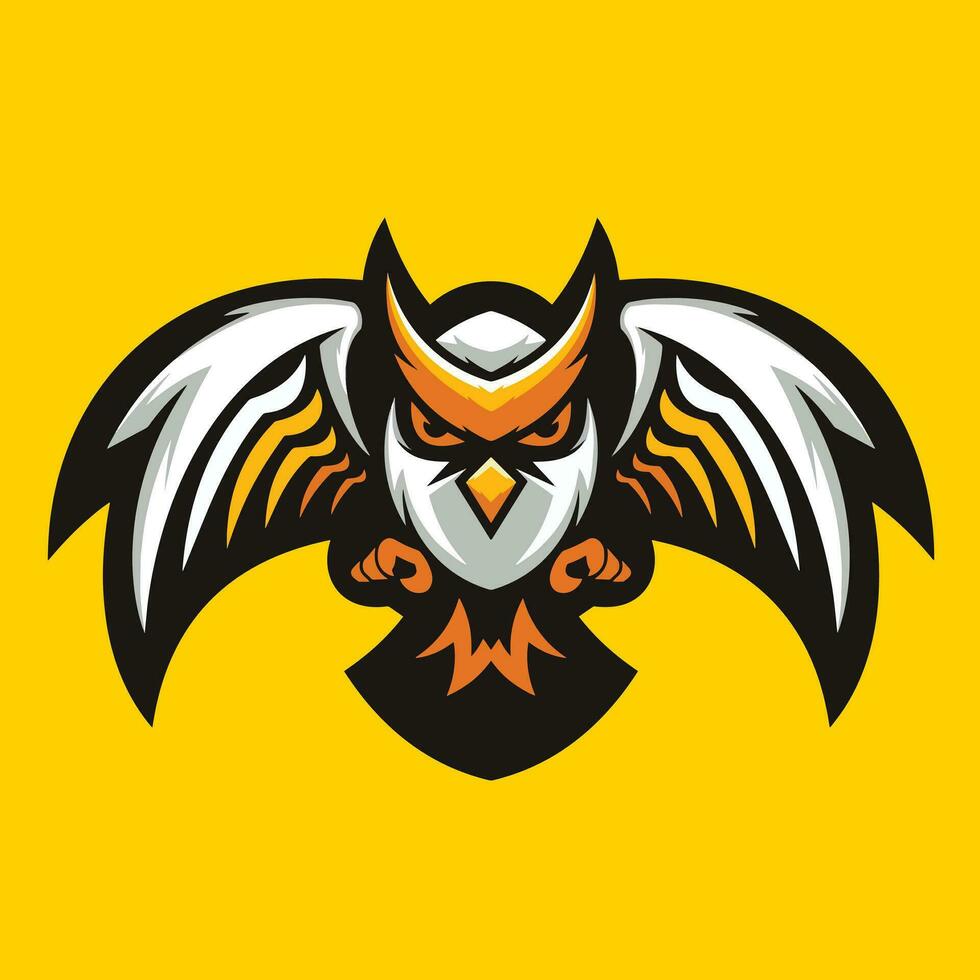 hibou esport mascotte logo vecteur