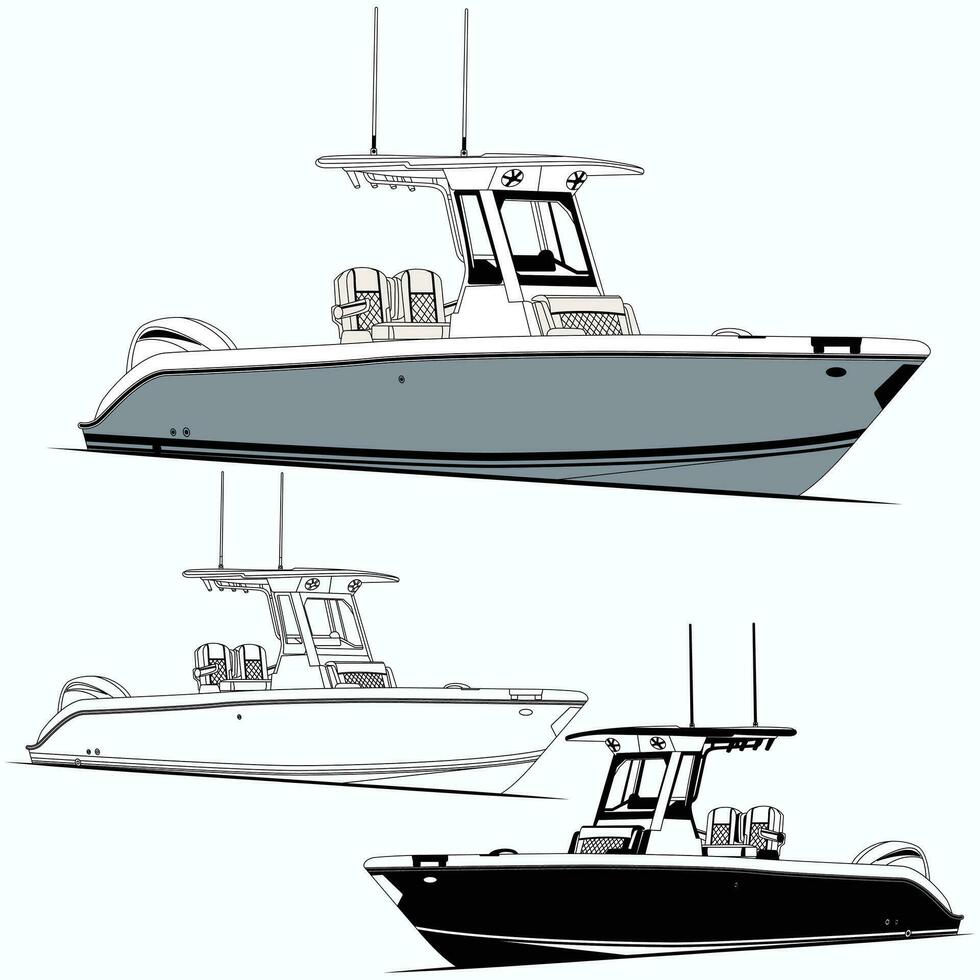 haute qualité pêche bateau vecteur pour mer lequel est imprimable sur divers matériaux.