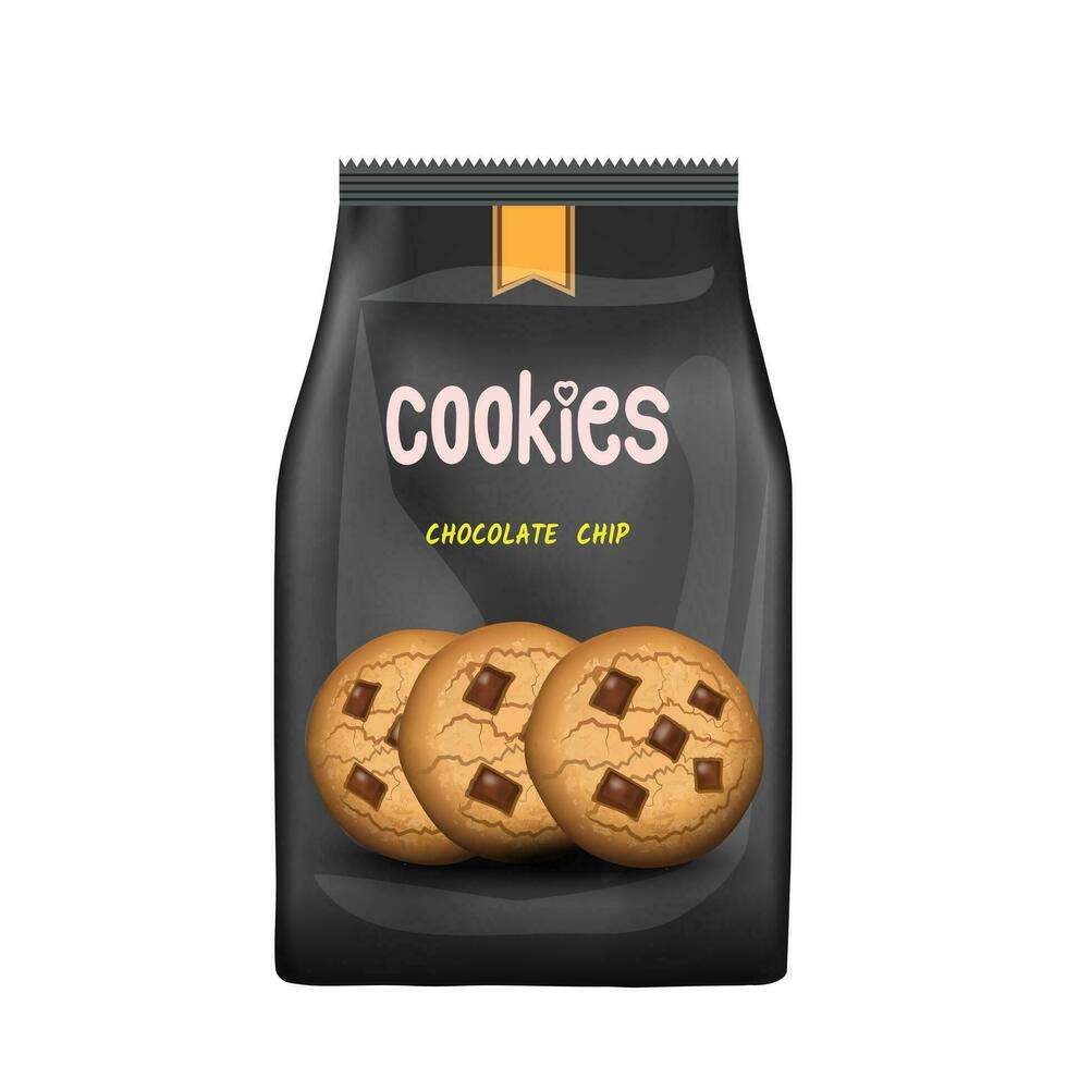 conception emballage modèle pour Chocolat puce biscuits collation. vecteur illustration eps dix.
