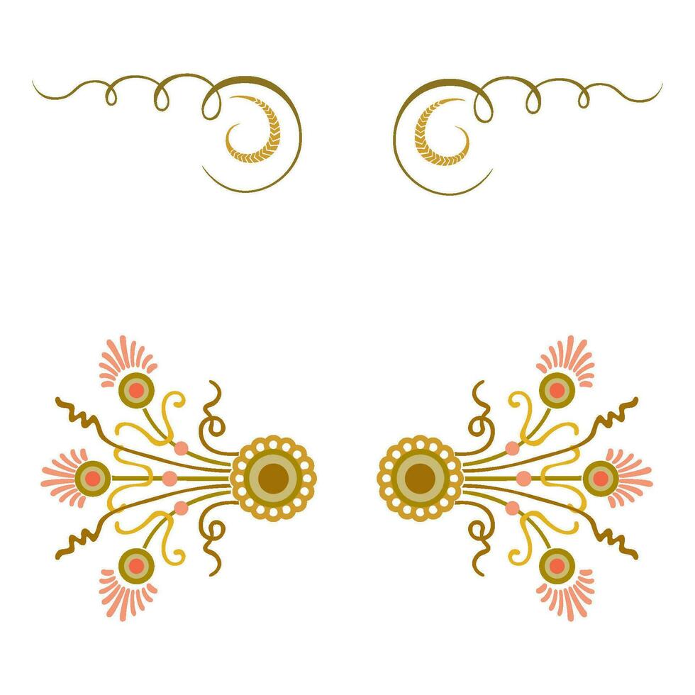 ancien floral calligraphique floral vignette faire défiler coins ornemental conception éléments ensemble isolé illustration vecteur