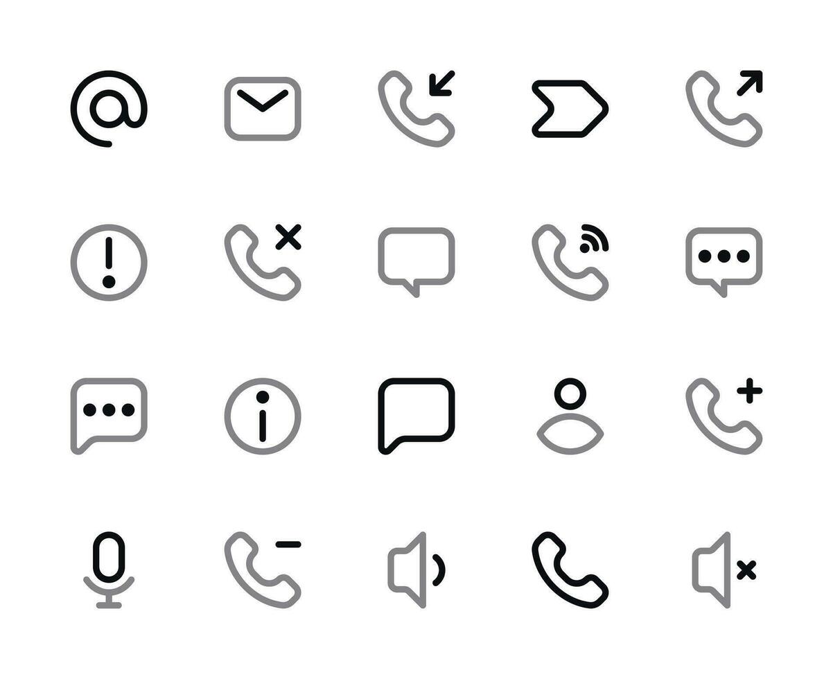 la communication Icônes ensemble - Contacts, Messagerie, et la mise en réseau vecteur Icônes
