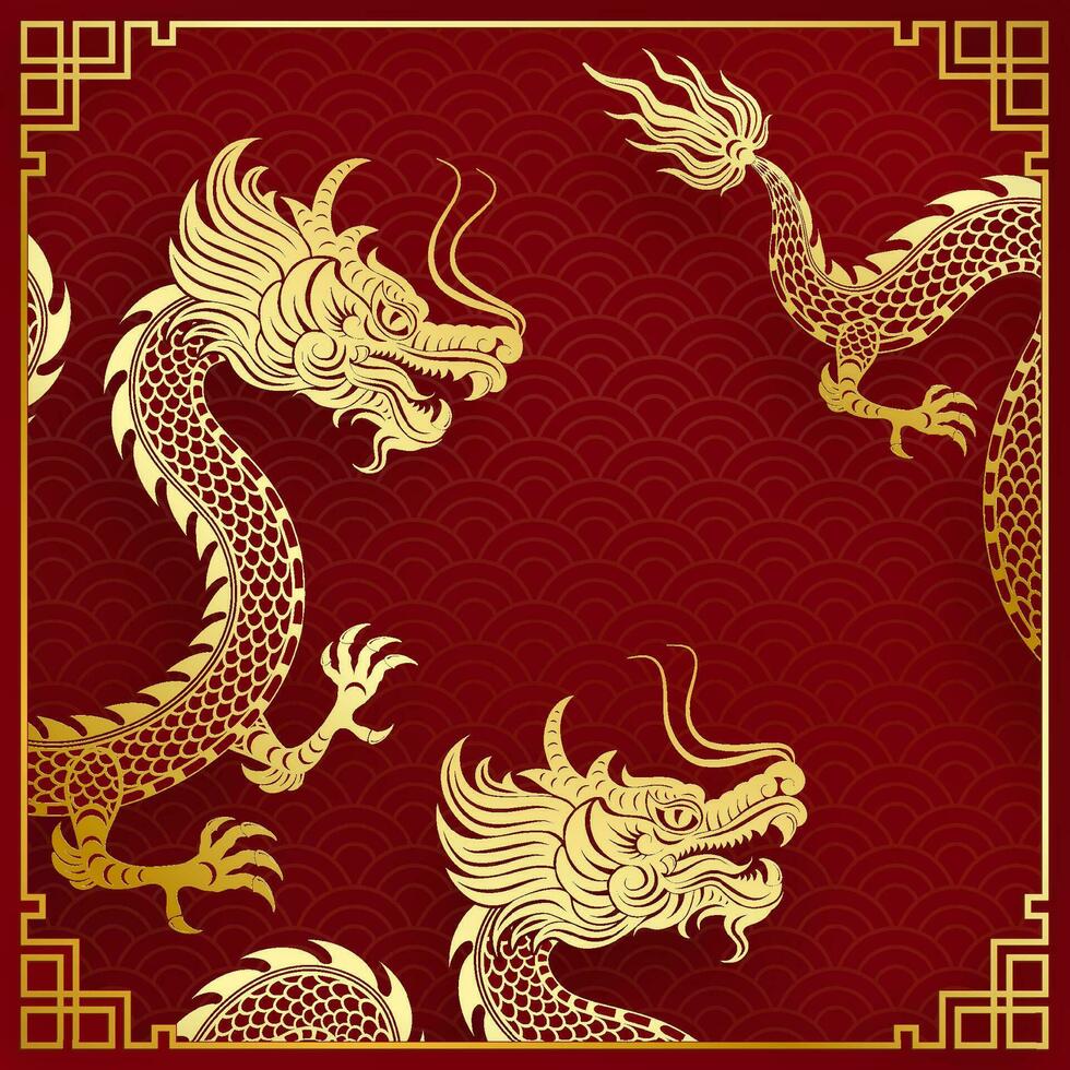 traditionnel or chinois dragon conception vecteur