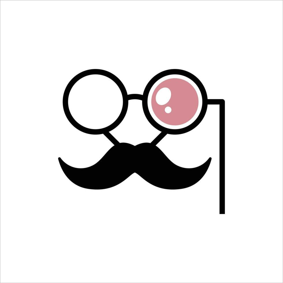 photo cabine logo concept avec des lunettes et moustache pour photo cabine entreprise logo. vecteur