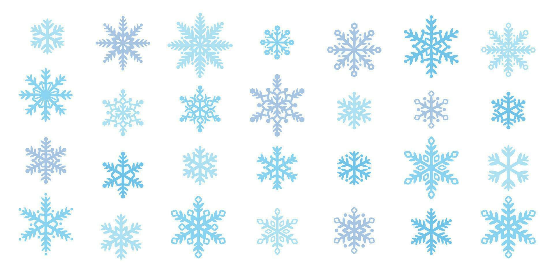 mignonne flocon de neige vecteur illustration ensemble avec rond formes pour une amical regarder, neige illustration main tiré collection.