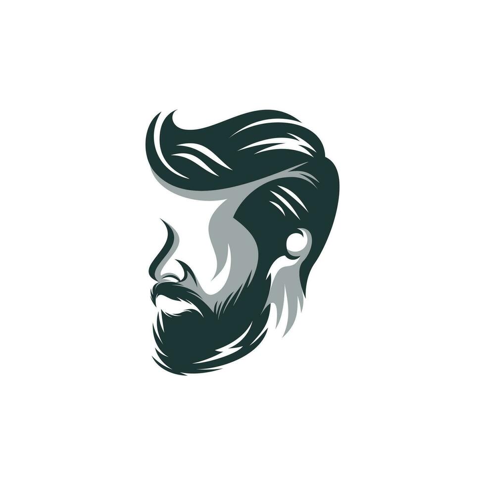 barbe homme logo conception vecteur