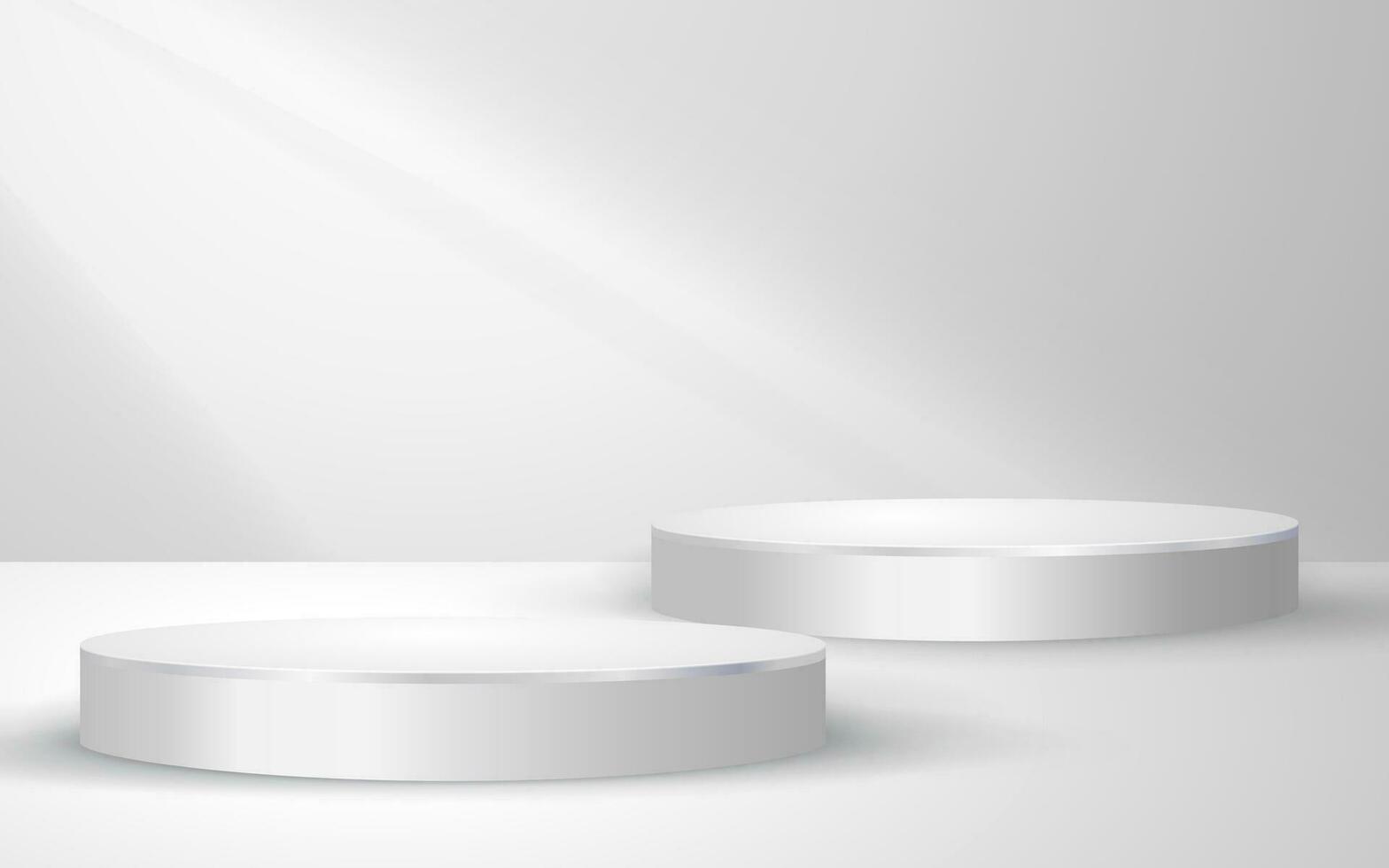 3d scène rond podium blanc Contexte pour cosmétique produit présentation maquette spectacle vecteur