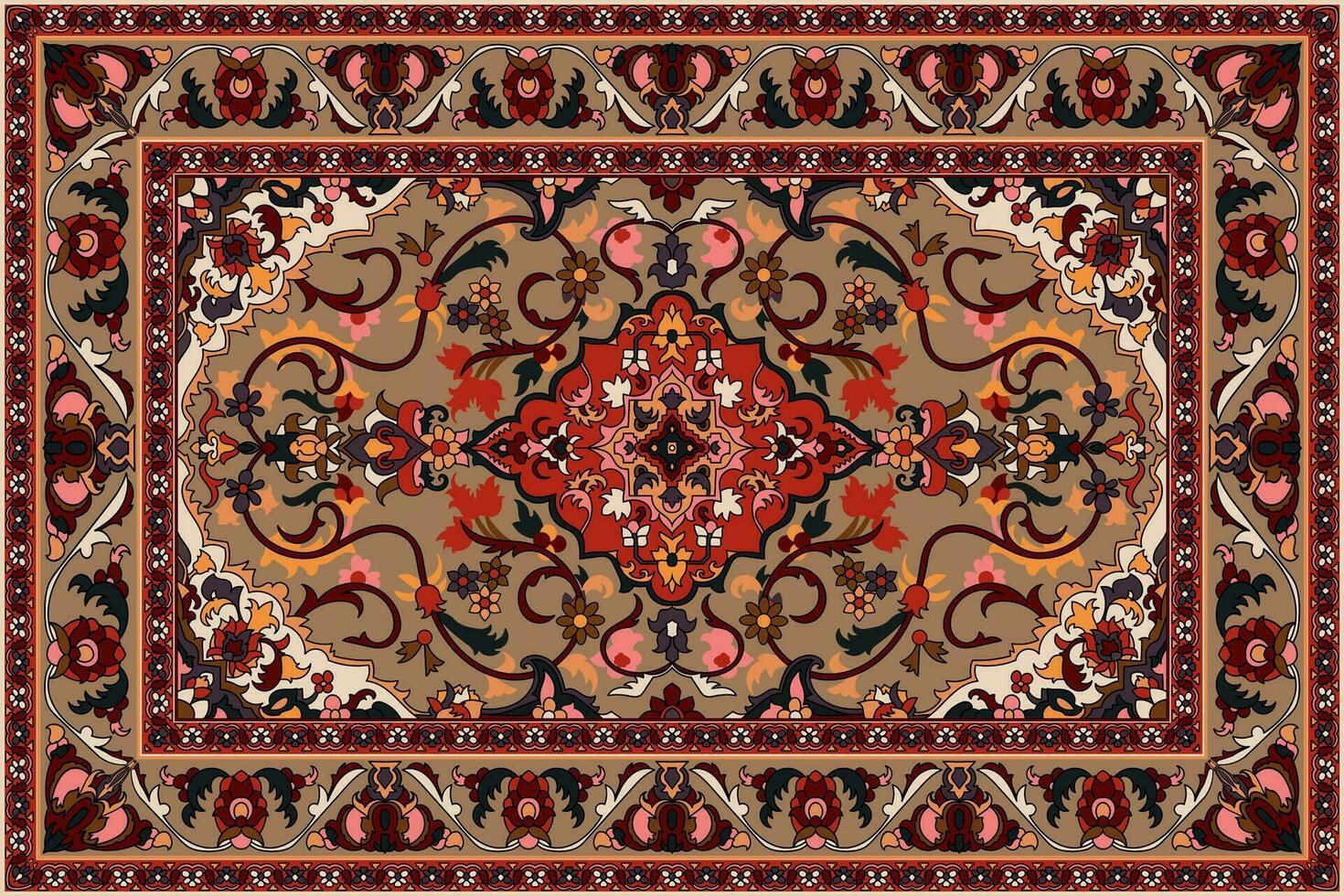 coloré ornemental vecteur conception pour tapis, tapis, yoga tapis. géométrique ethnique clipart. arabe ornemental tapis avec décoratif éléments.persan tapis,