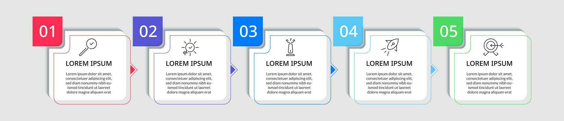 vecteur infographie conception affaires modèle avec Icônes et 5 les options ou pas. carré conception ou diagramme