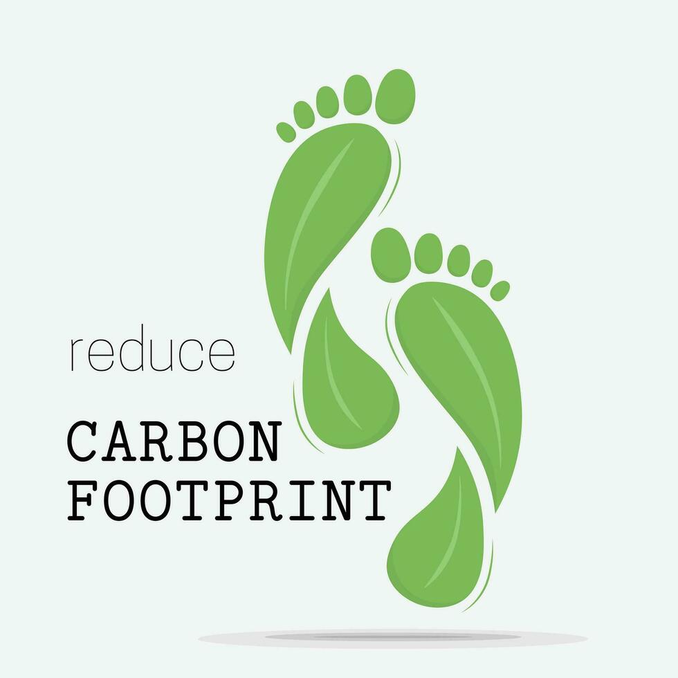 réduire carbone empreinte vecteur illustration, recyclage concept, social médias poste, contenu, global échauffement, climat changement, conscience