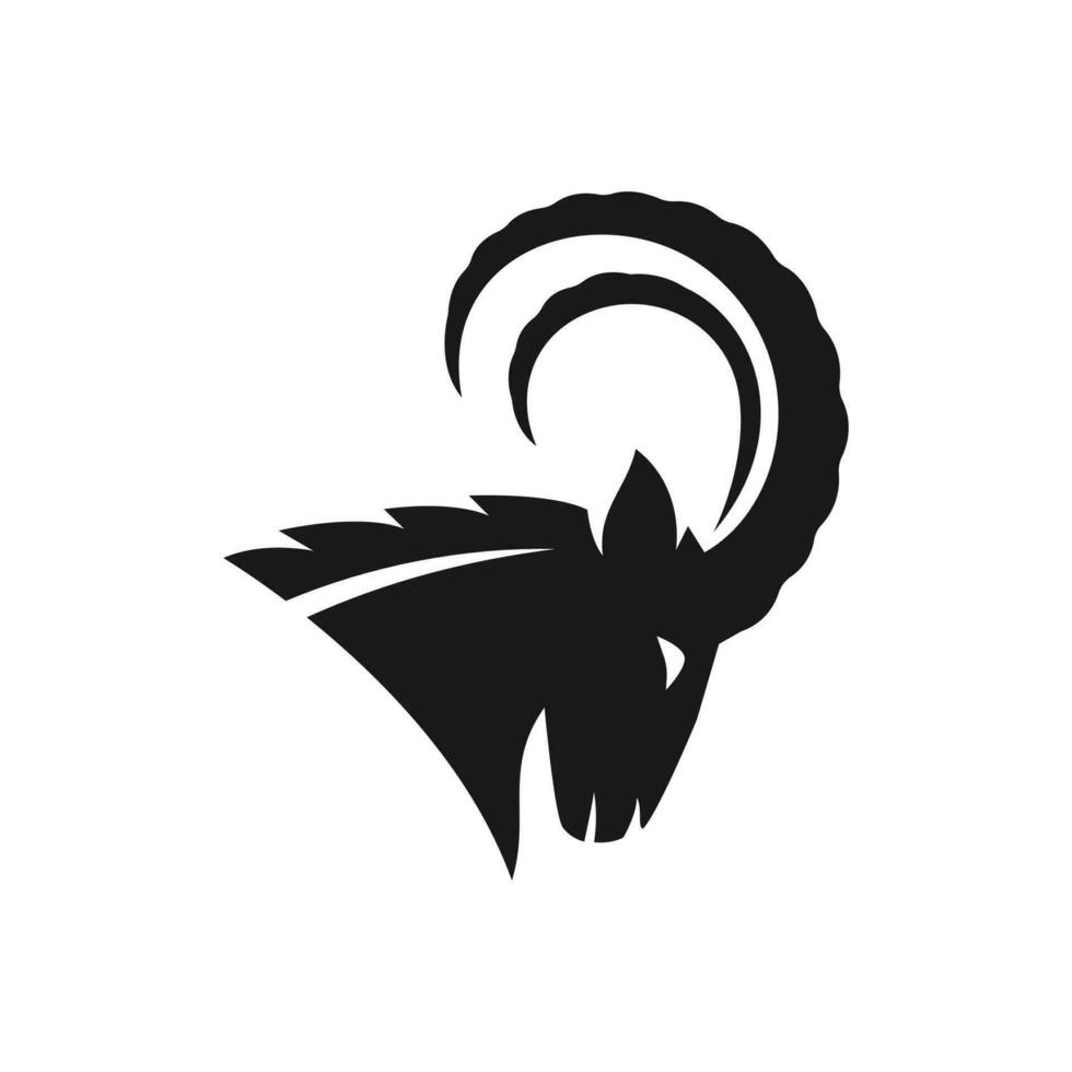 chèvre tête logo vecteur icône illustration