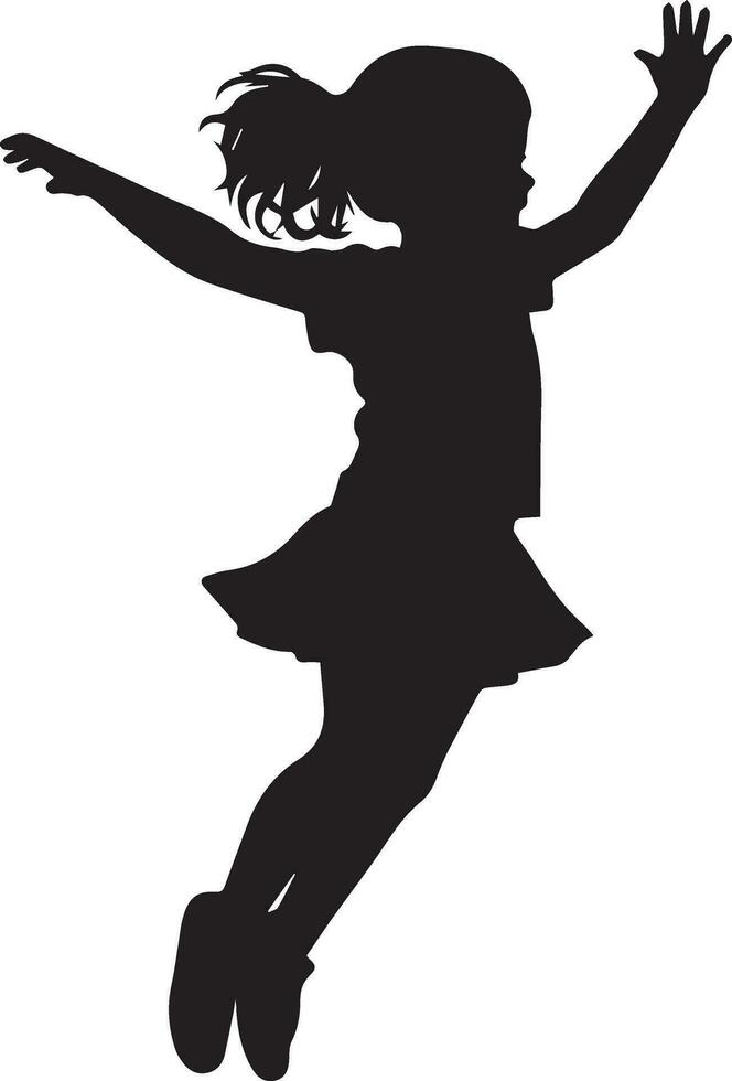 enfant sauter vecteur silhouette