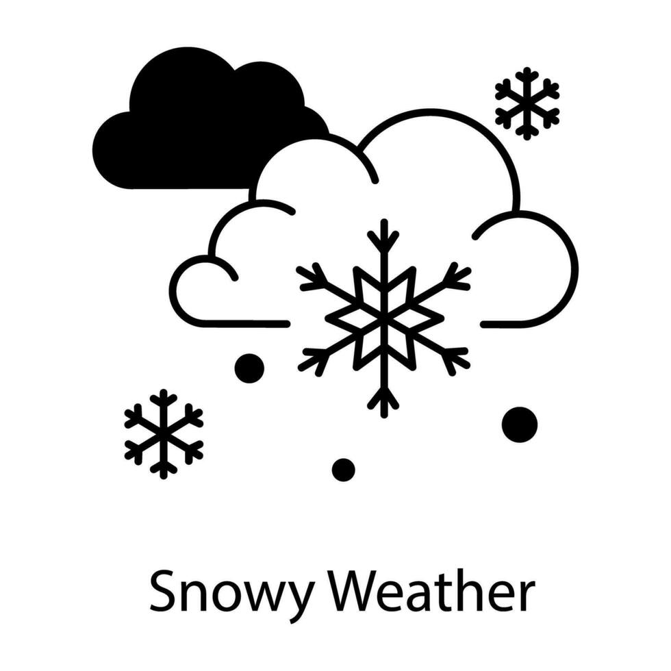 voici une linéaire icône représentant neigeux temps vecteur