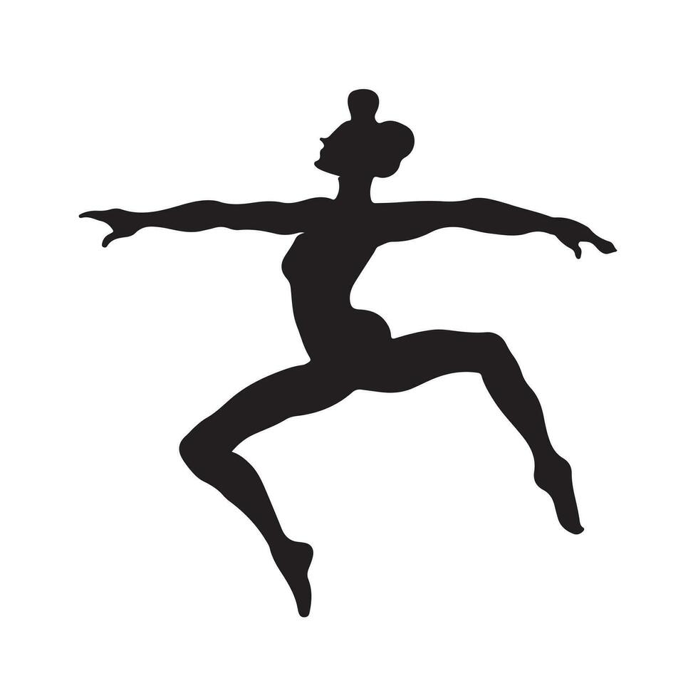 une noir silhouette gymnaste ensemble clipart sur une blanc Contexte vecteur