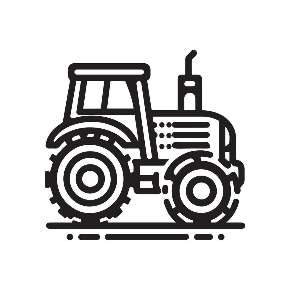 isolé sur blanc tracteur icône vecteur symbole linéaire style pictogramme. illustration de une symbole ou logo