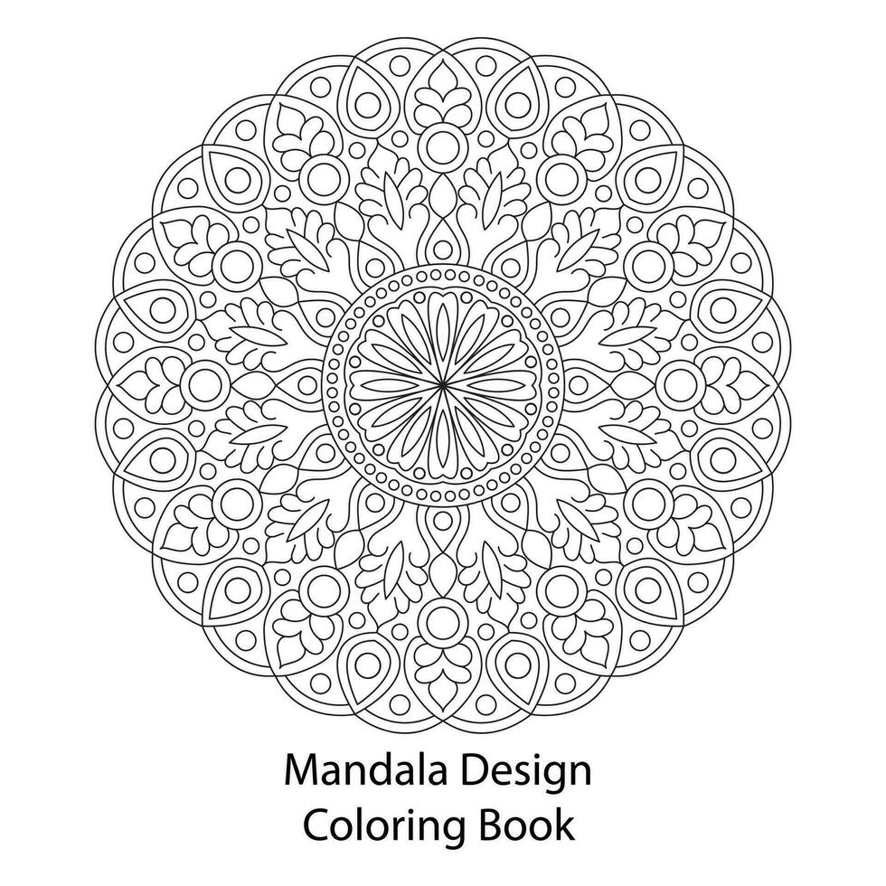 Facile style mandala conception coloration livre page vecteur conception