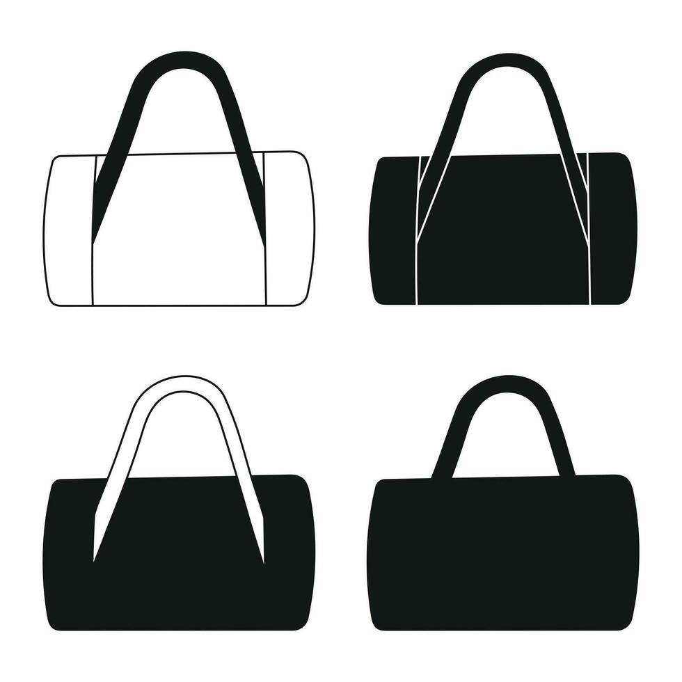 silhouette de une femme sac, Sac à main, bourse, embrayage, bagage, bagages vecteur