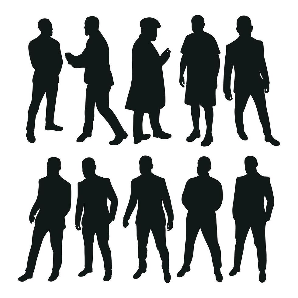 image Masculin silhouettes. personnes, humain, personne, homme, Hommes, gars, garçon. vecteur