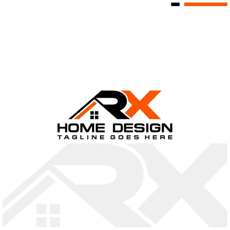 r X initiale Accueil ou réel biens logo vecteur conception