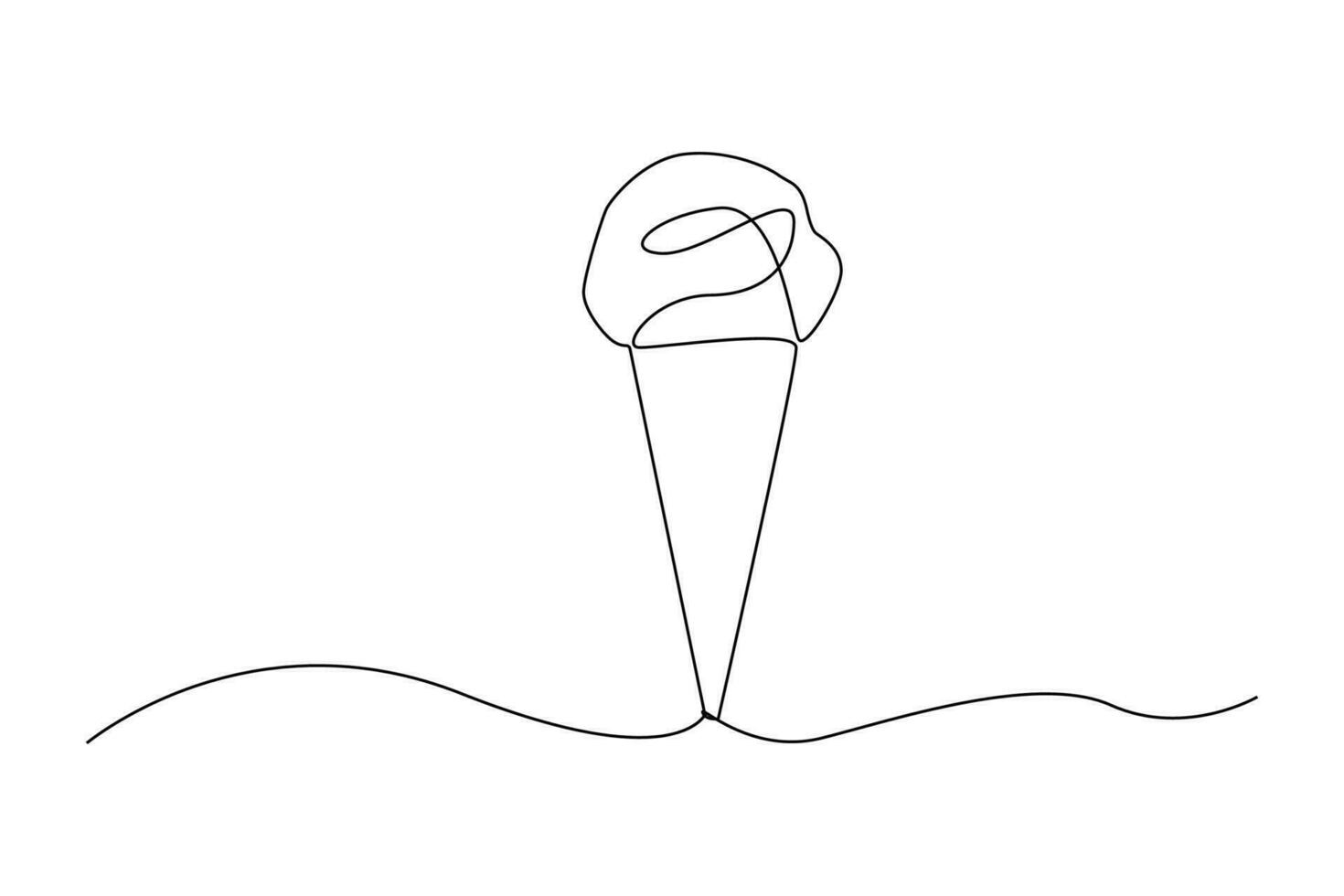Célibataire continu ligne dessin de un la glace crème vecteur