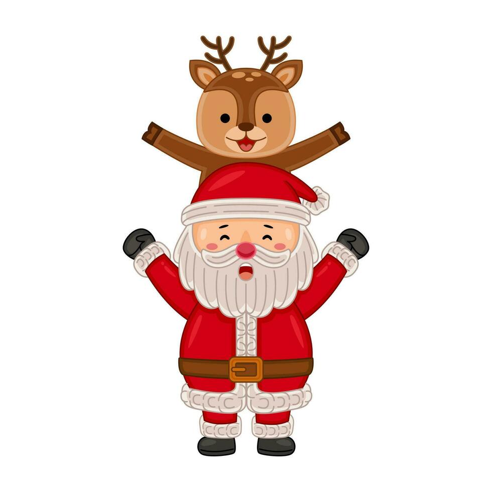 mignonne Père Noël claus personnage vecteur illustration