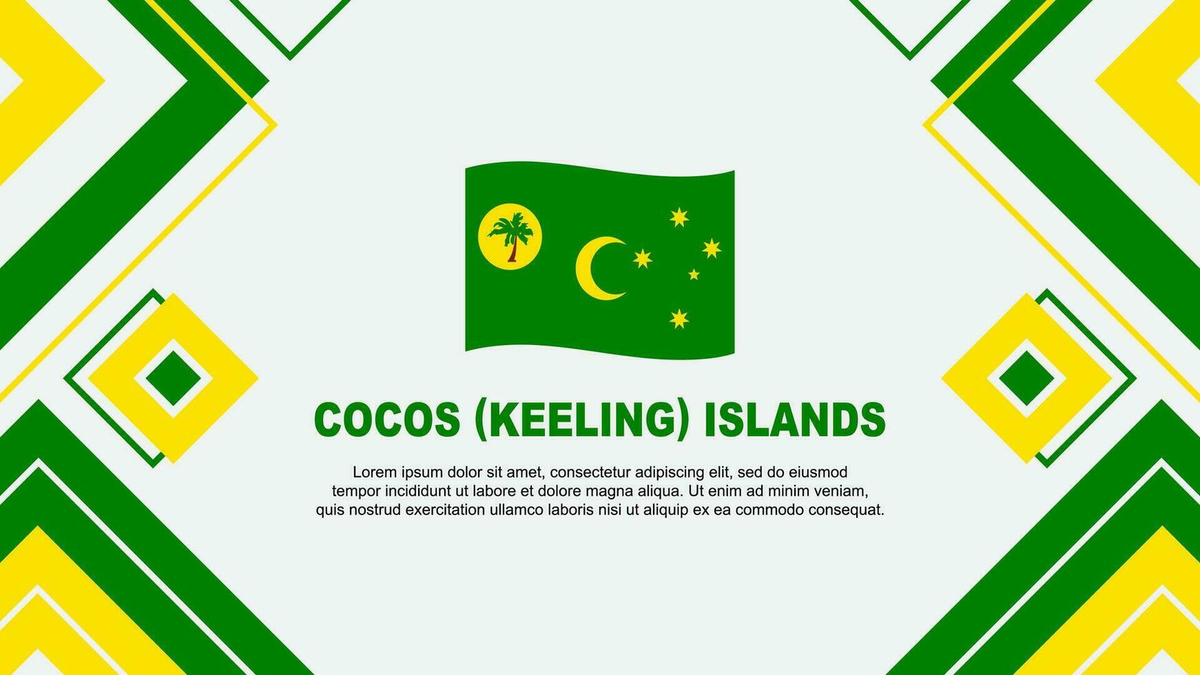 cocos îles drapeau abstrait Contexte conception modèle. cocos îles indépendance journée bannière fond d'écran vecteur illustration. cocos îles Contexte