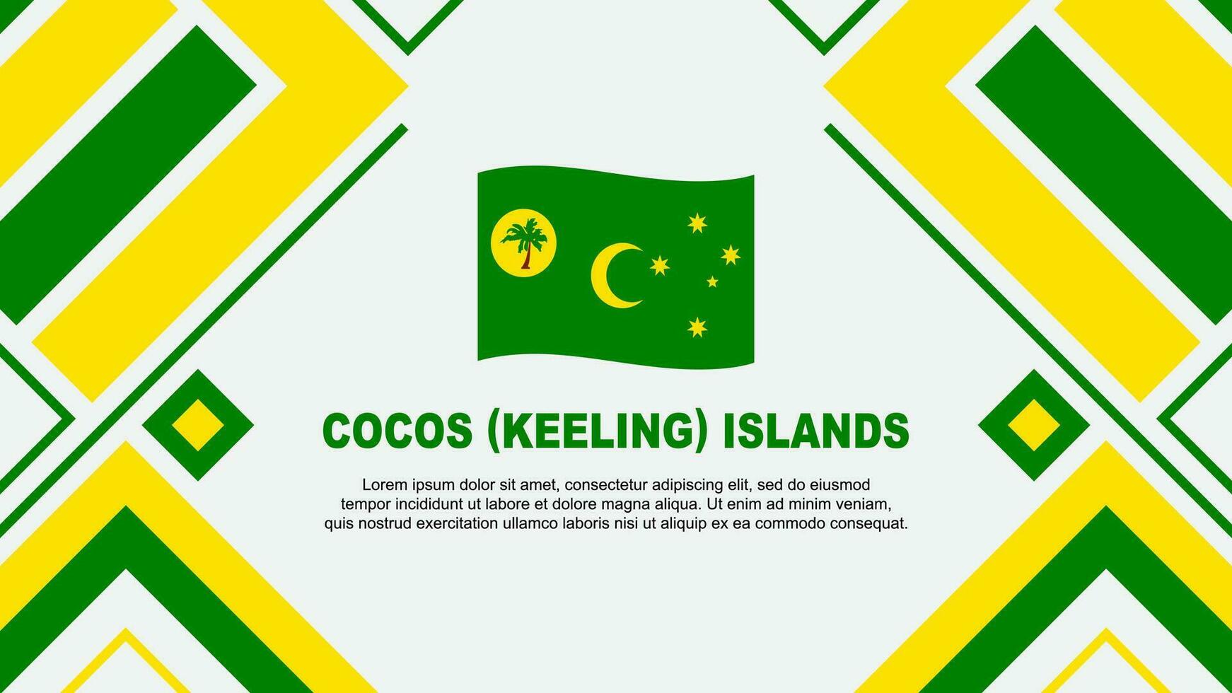 cocos îles drapeau abstrait Contexte conception modèle. cocos îles indépendance journée bannière fond d'écran vecteur illustration. cocos îles drapeau