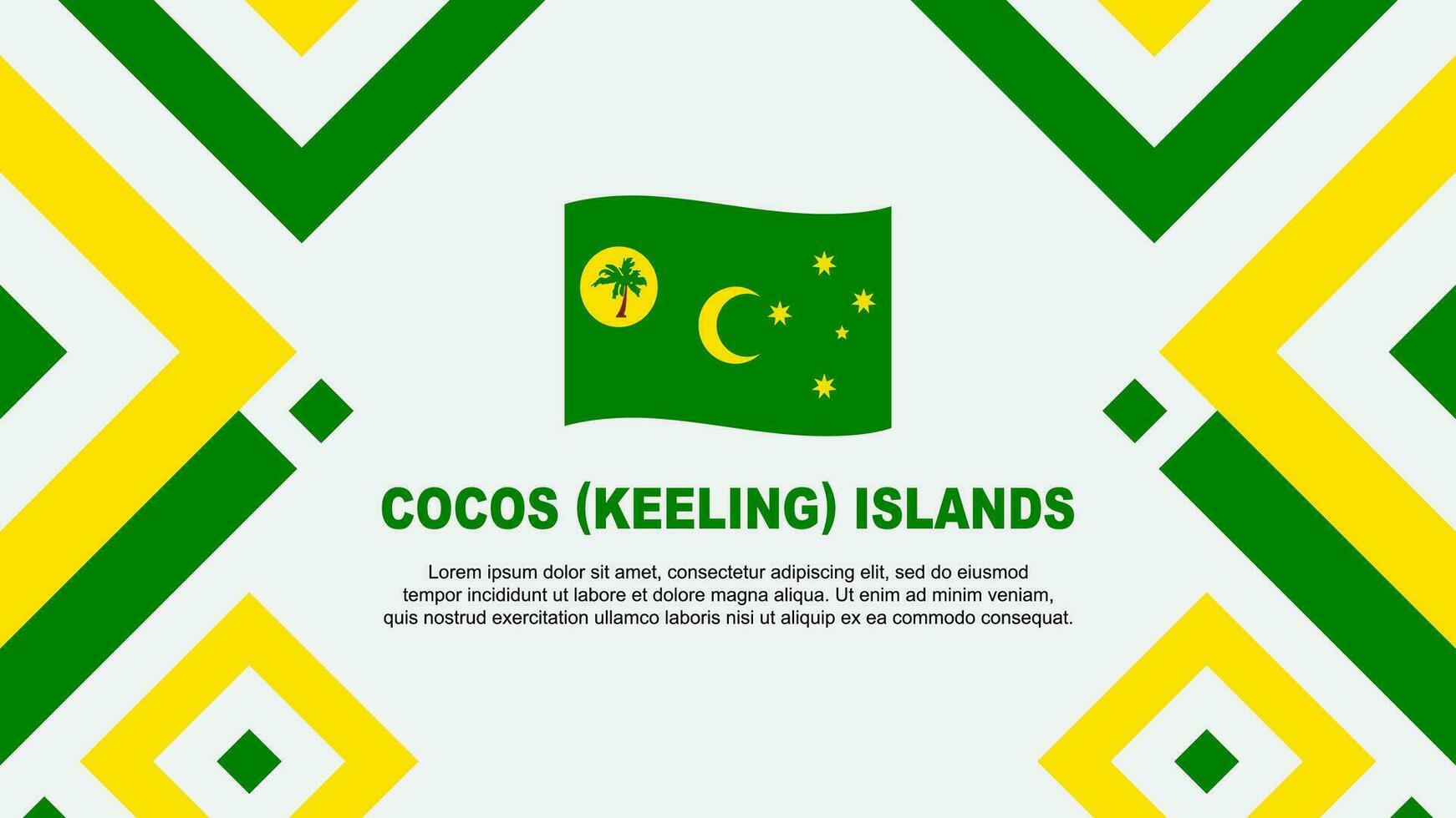 cocos îles drapeau abstrait Contexte conception modèle. cocos îles indépendance journée bannière fond d'écran vecteur illustration. cocos îles modèle