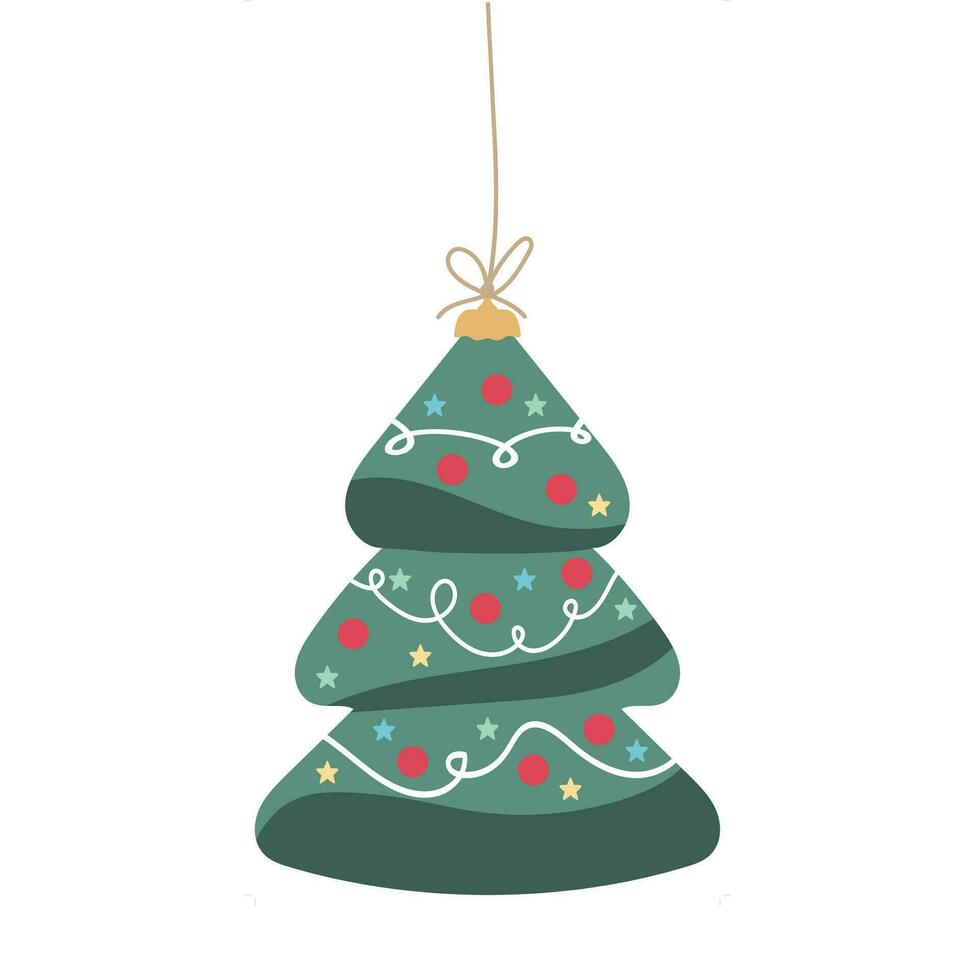 Noël ou Nouveau année décoration avec Noël arbre. vecteur illustration