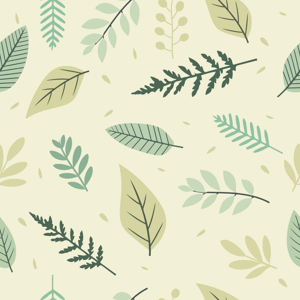 vert feuille sans couture motif.vecteur illustration pour tissu, carrelage vecteur