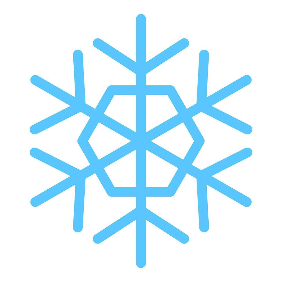 hiver bleu Geler flocon de neige épais ligne icône vecteur